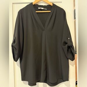 Calvin Klein Black V-neck Blouse